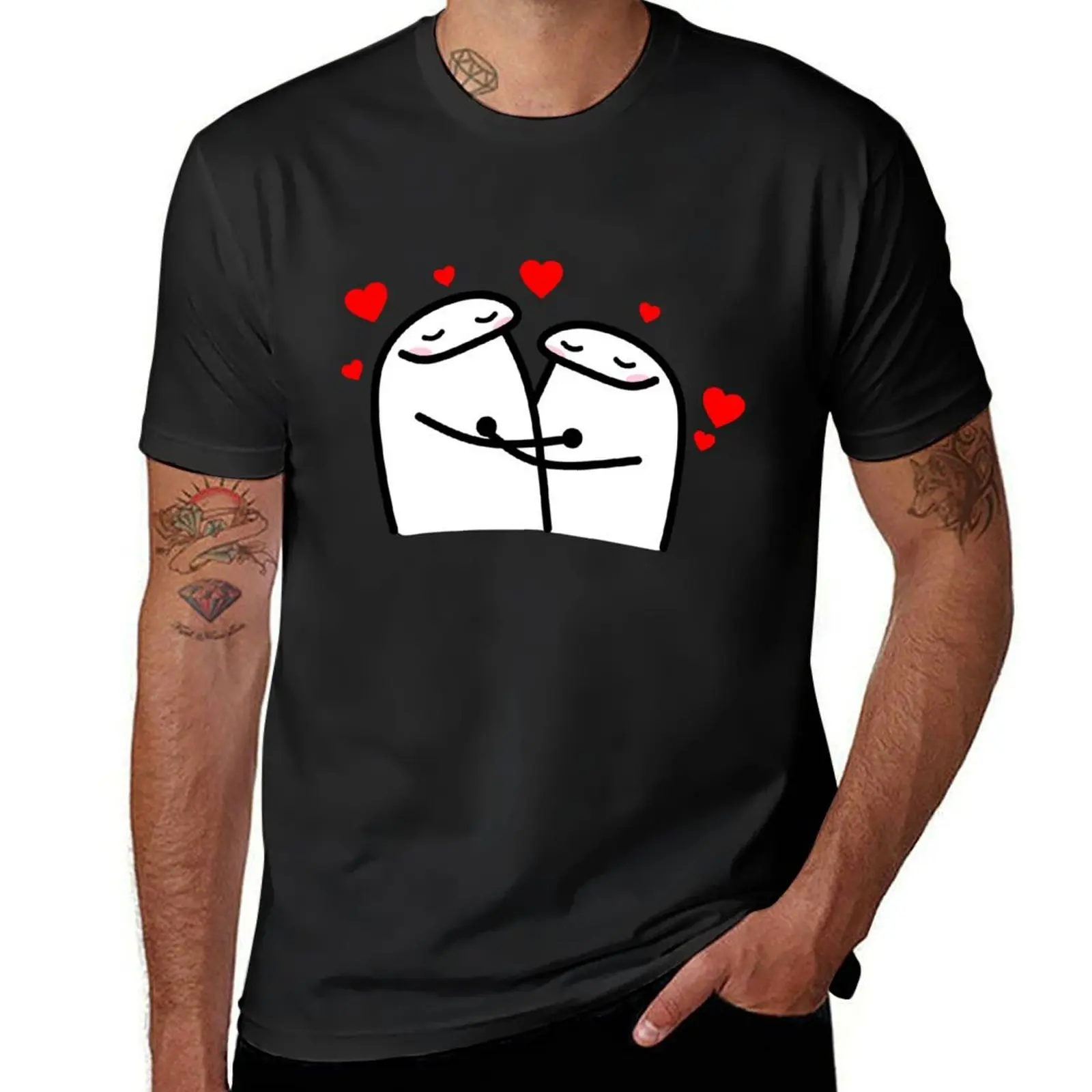 

Flork love hug meme stickers T-Shirt oversizeds sports fans cute tops customs design your own mens champion t shirts