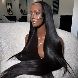40 Inch Bone Straight Lace Front Wigs Human Hair Pre Plucked With Baby H