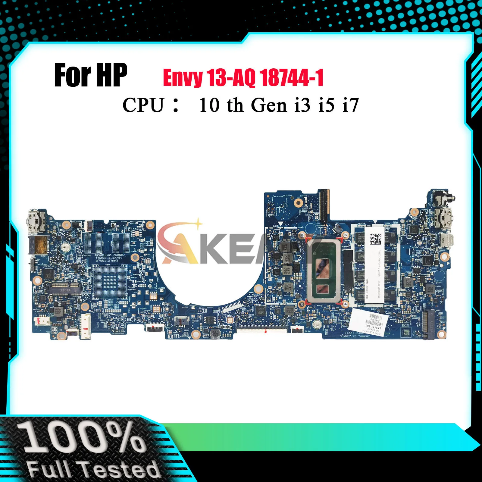

18744-1 Материнская плата для ноутбука L72578-601 L63124-601 для HP Envy 13-AQ с процессором i5 i7 8-го 10-го поколения 8 ГБ ОЗУ 100% полностью протестирована