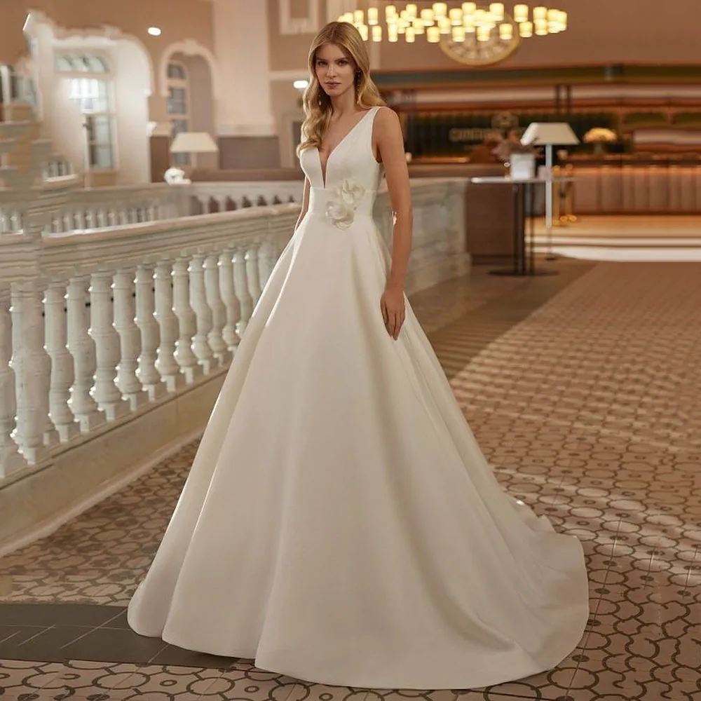 Vestido de casamento de tule sem alças personalizado para mulheres vestido de noiva linha a elegante vestido de noiva de tule branco vestido de festa de casamento