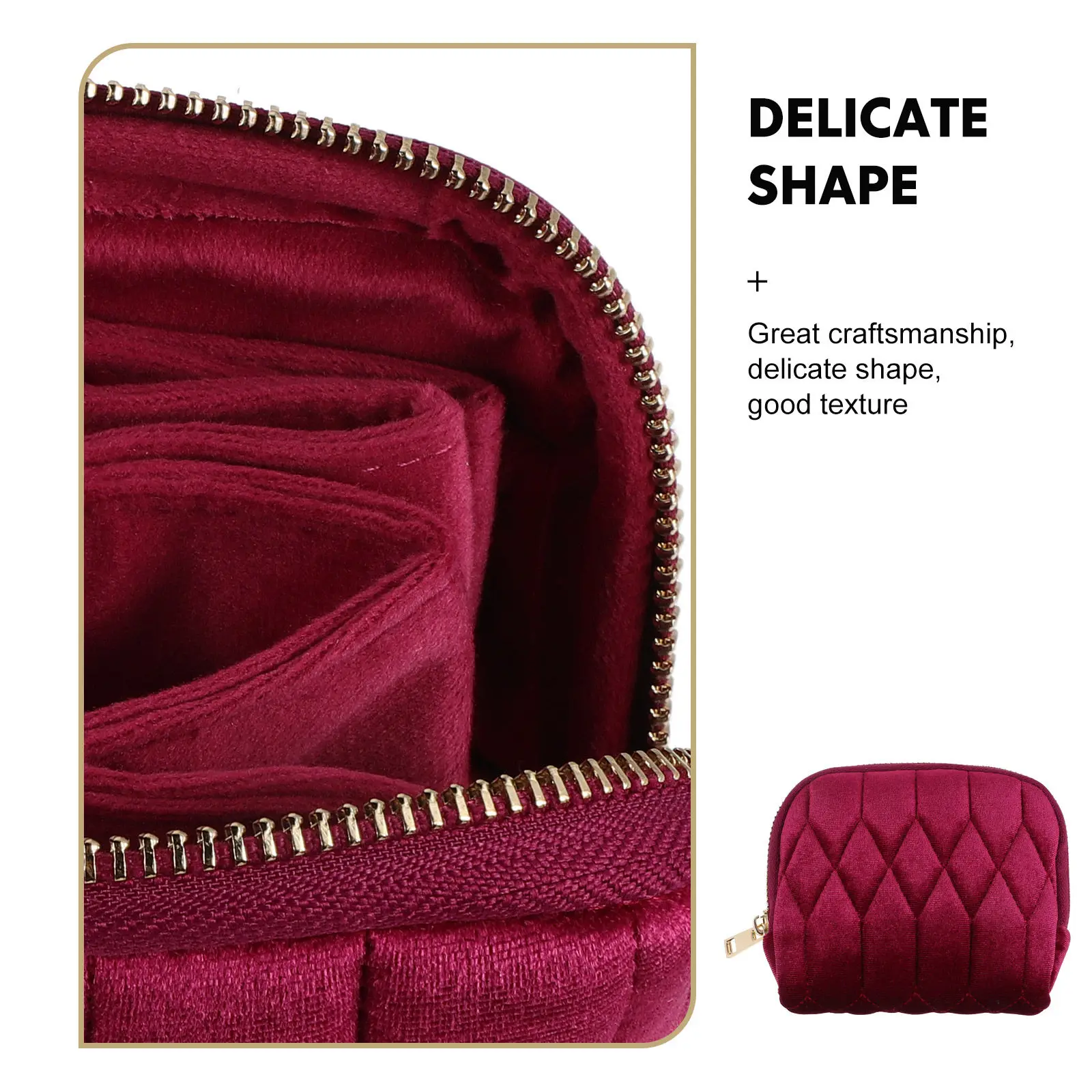 

Компактный дорожный органайзер для украшений с молнией, портативный чехол для хранения колец, браслетов, ожерелий, косметики и ювелирных изделий