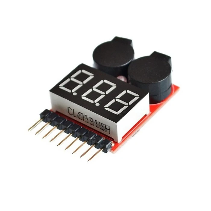 1-8S LED Low Voltage Buzzer Alarm Lipo Voltage Indicator Checker Tester Piezo Buzzers