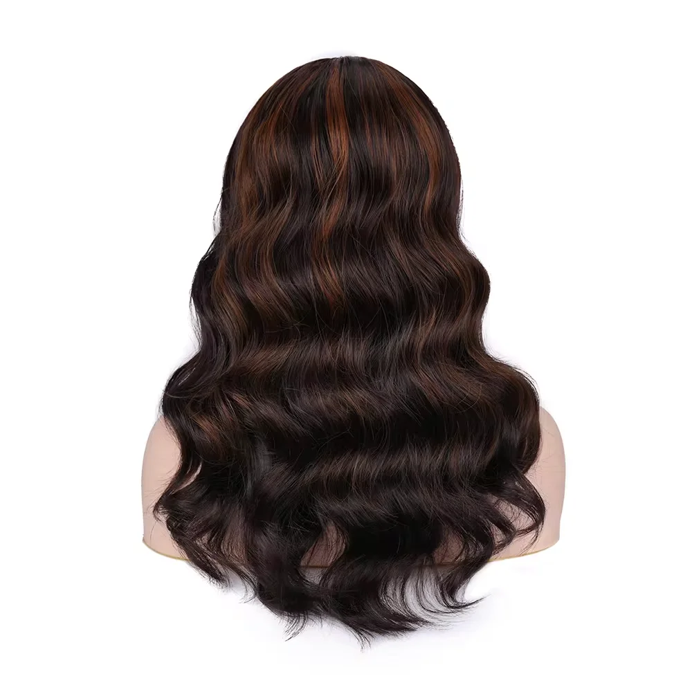 Headband Wigs for Black Women Synthetic Long Black Wig Looking Wavy Wigs with Headbands Attached 18 Inches