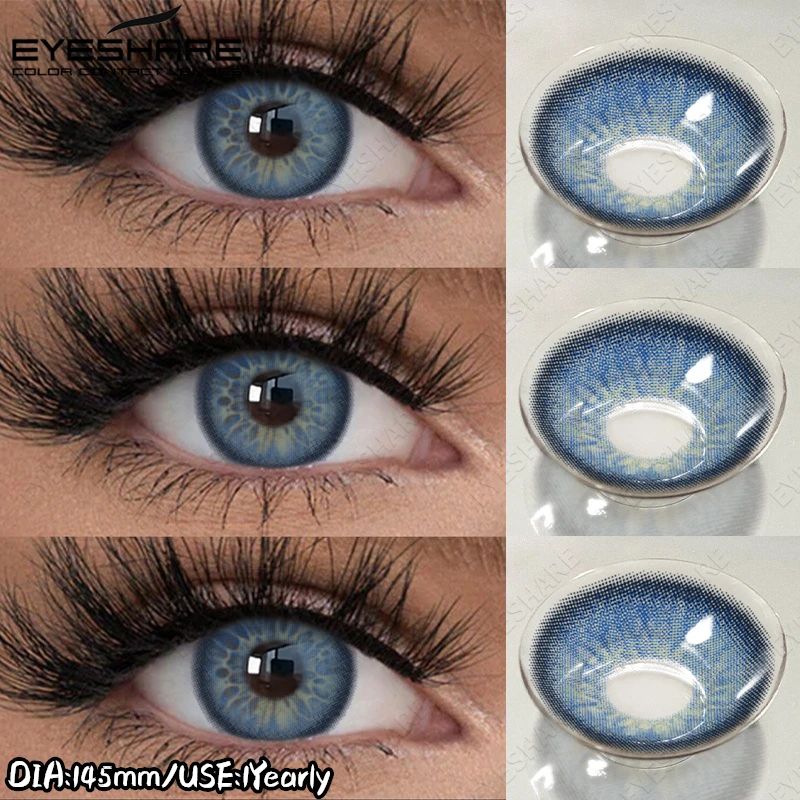 EYESHARE Natürliche Farbige Kontaktlinsen Braune Augenlinsen Graue Schöne Pupillen Blaue Augenlinsen Jährliche Grüne Schönheits-Make-up-Linsen – Detail 17