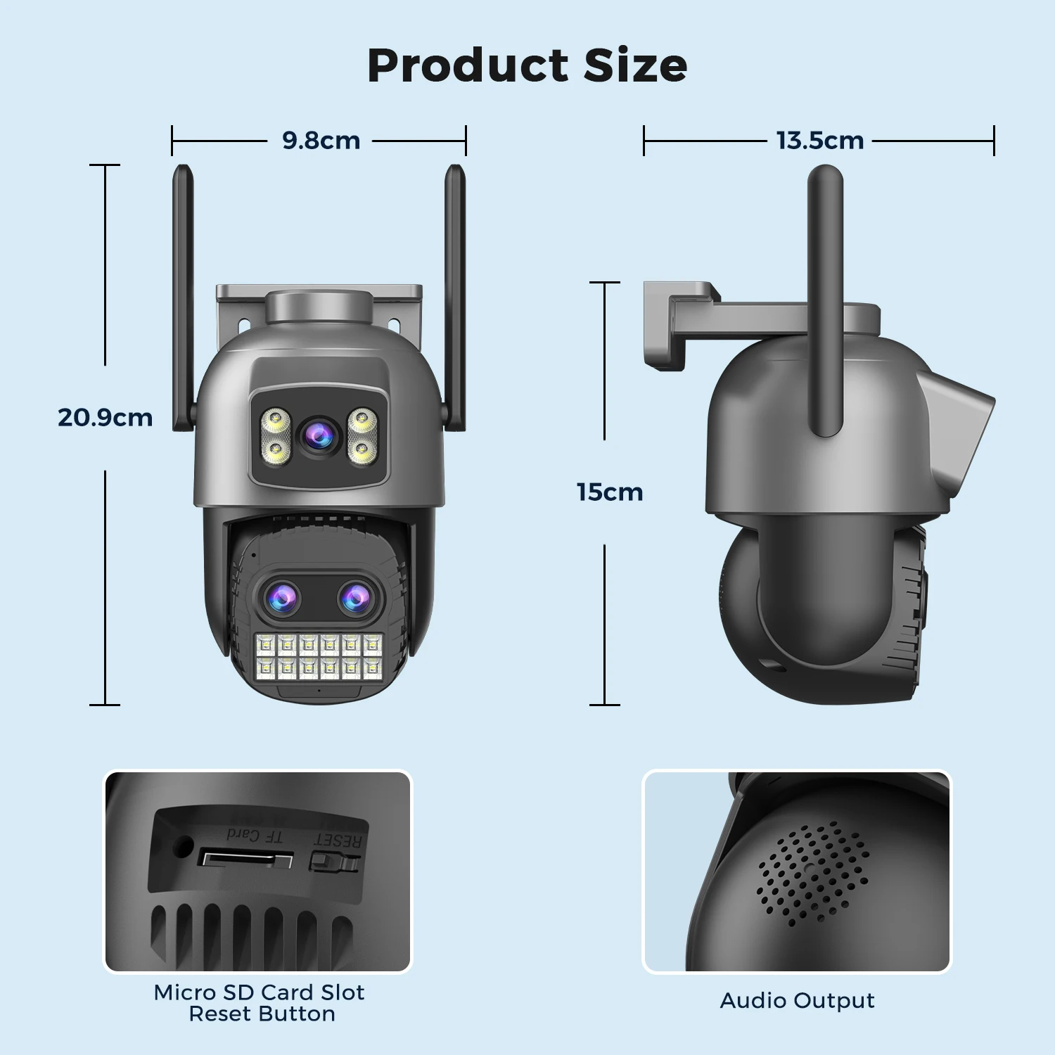 Imagem -06 - Câmara Ptz Wifi 6k 15mp para Exterior Zoom de 10x Vigilância com Três Lentes e Ecrã Duplo Câmara de Vigilância 10mp Lente Dupla Proteção de Segurança Câmara de Vigilância de Seguimento Automático