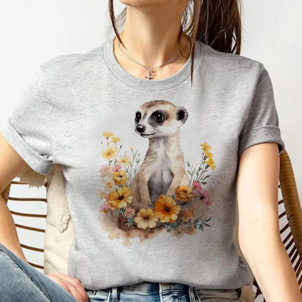 Meerkat top women streetwear designer anime Tee female harajuku streetwear clothes