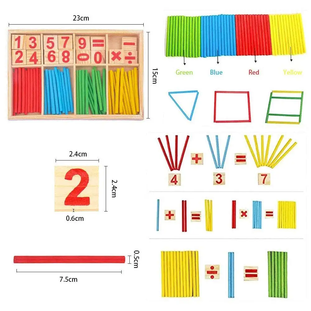 Counting Stick Montessori Toys Children Calculation Math Teaching Toys Early Educational Math Arithmetic Teaching Aids Kids Gift