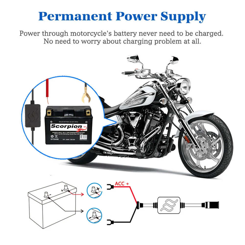 MT80 Motorcycle Dash Cam Front Rear Camera Dual Video G-Sensor Loop Recording Waterproof Motorbike Driving Recorder