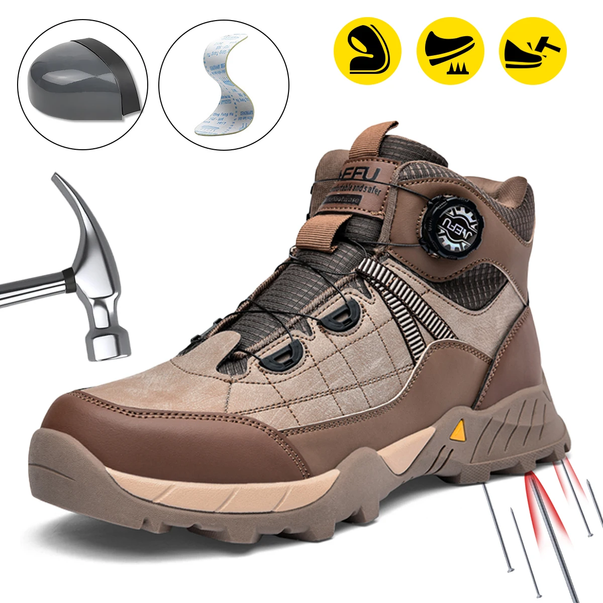 

Мужская стильная противоударная защитная обувь, устойчивая к проколам рабочая обувь, подходит для промышленного строительства, повседневная рабочая обувь.