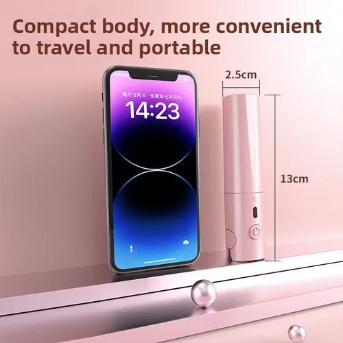 Imagen 2 del producto Plancha de pelo portátil, Mini rizador de pelo para mujer, herramientas de estilismo alisadoras de cerámica, férula de doble uso alisada y alisada