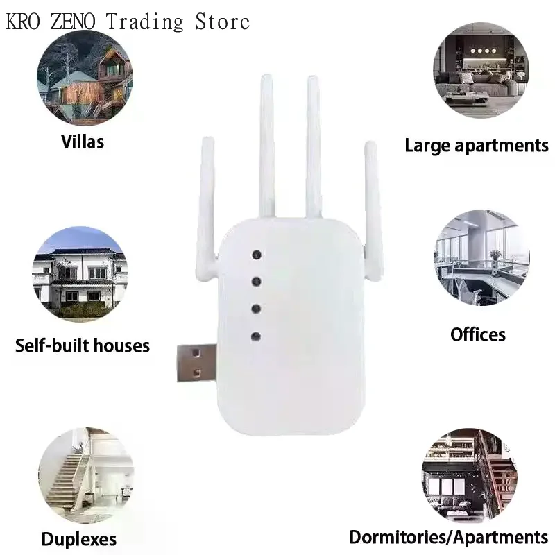 🔝WIFI Extender  WiFi Router Long Range Signal Booster Router 300Mbps Wireless Repeater 2.4G WiFi Signal Extender Amplifier✨