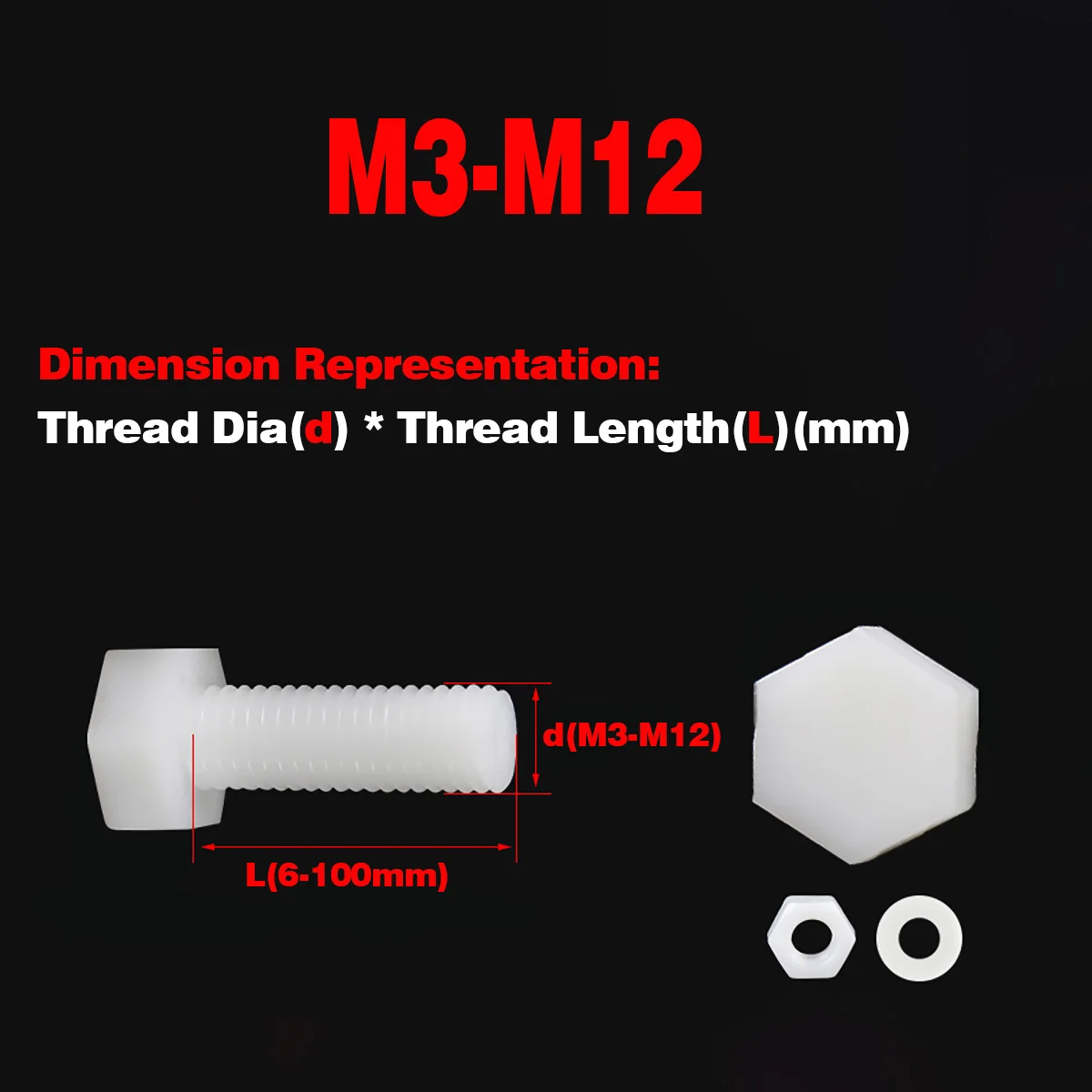 

Nylon Outer Hexagon Screw Nut Flat Washer Set Combination M3-M12