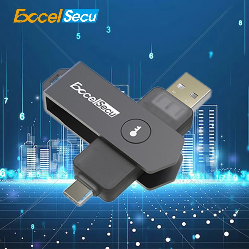 Excelsecu FIDO2 NFC Security Key Cryptography Passwordless Two-factor Authentication Portable Durable Standard Hid Device