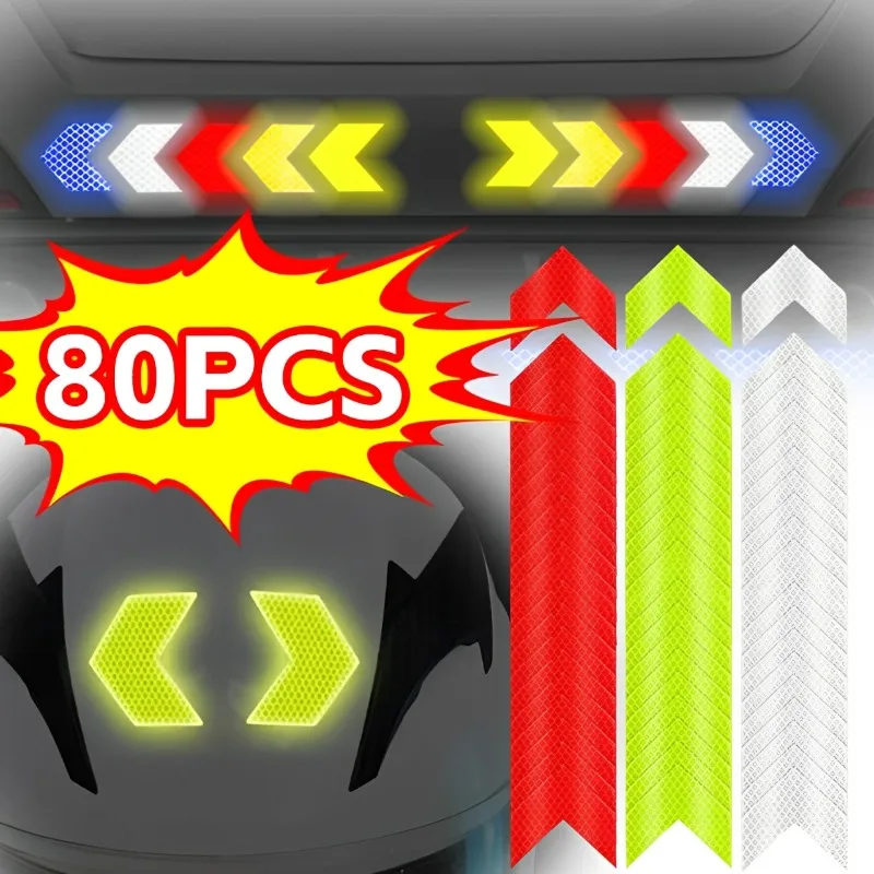 Car Helmet Safety Reflective Stickers High Visibility Waterproof Luminous Warning Reflector Strip Tape for Night Riding Walking