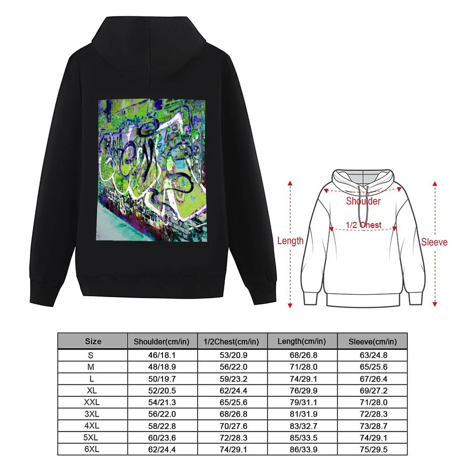 Camden Ambient Graffiti - Lime Hoodie men clothing aesthetic clothing men's winter sweater autumn clothes hoodies for men