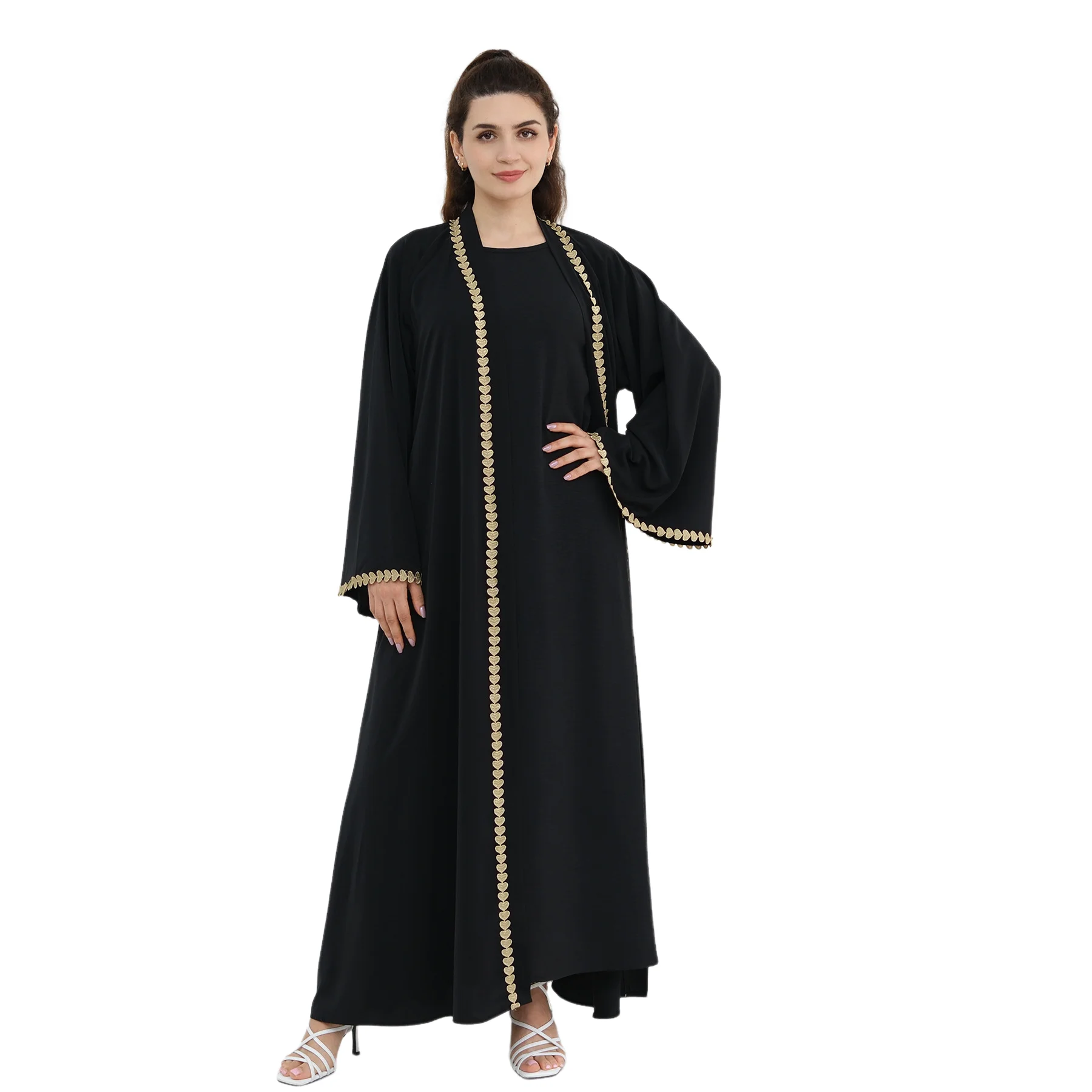 

Fashion Dubai Islamic Open Kimono Abaya for Muslim Women Modest Long Dress for Middle East Cardigan Jalabiya Musulman Djellaba