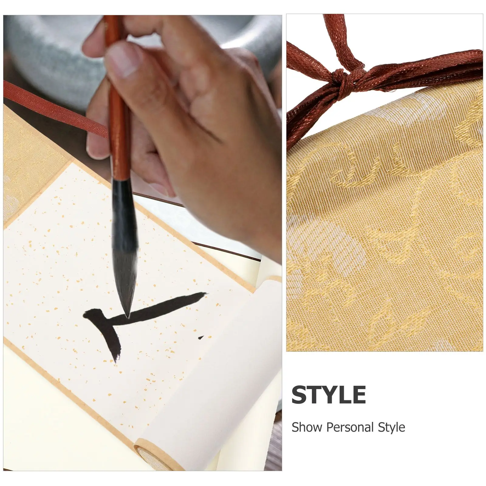 Blank Xuan Paper Scroll Wooden Rods for Calligraphy Chinese Painting Wedding Vows Invitations Signature Rice Paper Rolls