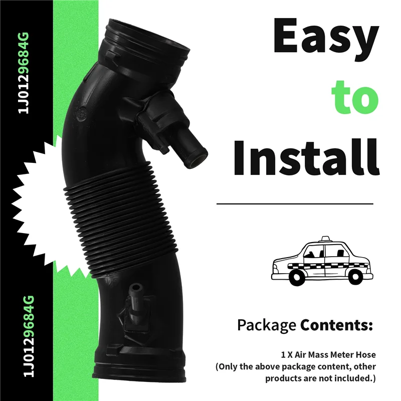 Per Golf Jetta 1999 2000 2001 Misuratore di massa d'aria Tubo 28Cm 1J0129684G Auto