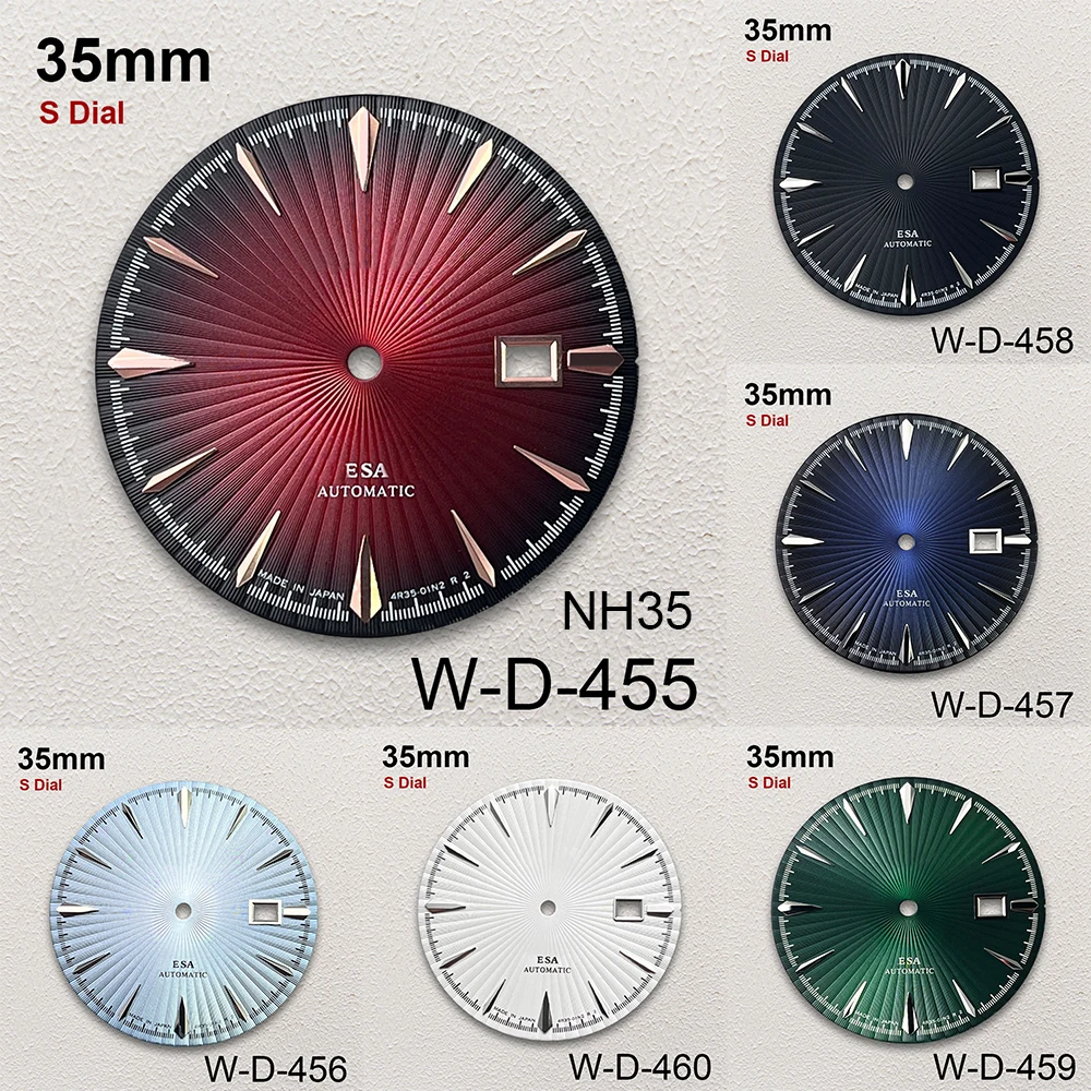 

35mm S Logo Cocktail Dial Fit NH35 Movement High-Quality Vertical Grain Dial Watch Modification Accessories