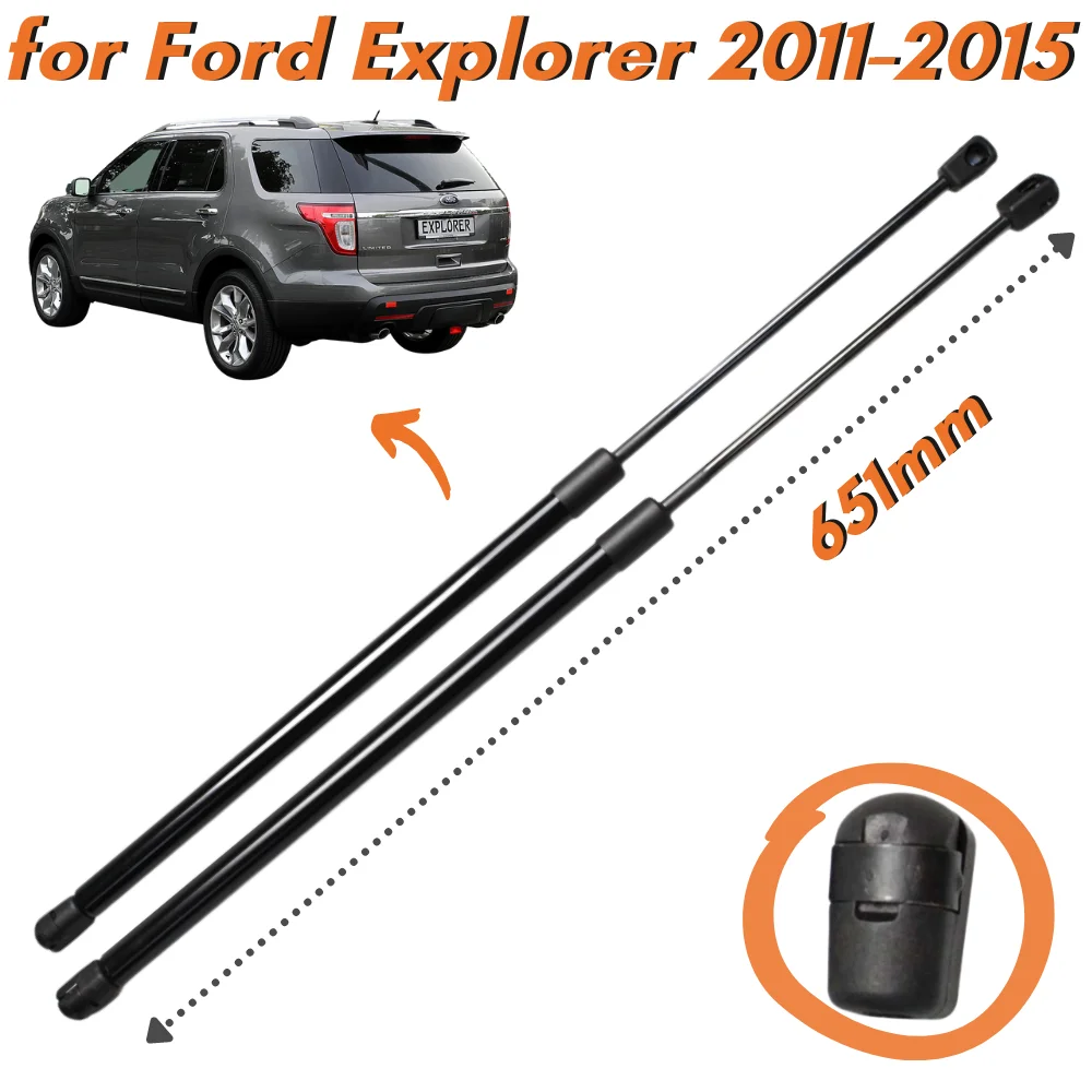 Qty(2) rozpórki bagażnika Ford Explorer 2011-2015 Crossover 651MM tylna klapa Boot wsporniki podnośników sprężyny gazowe amortyzatory