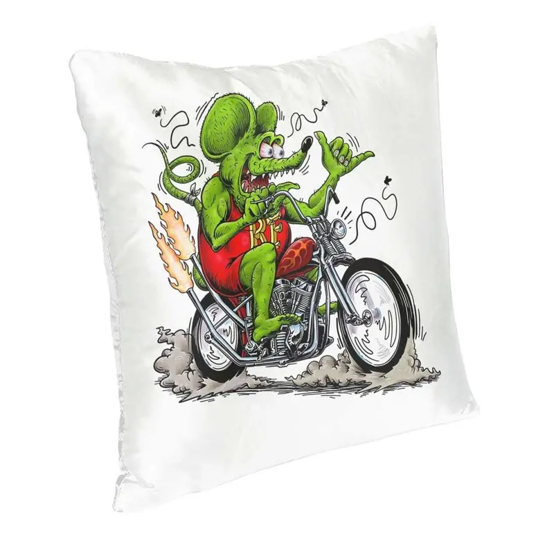 Motor Rat Fink Cushion Cover Double Side Printing Animation Anime Cartoon Floor Pillow Case Living Room Pillowcase Home Decor