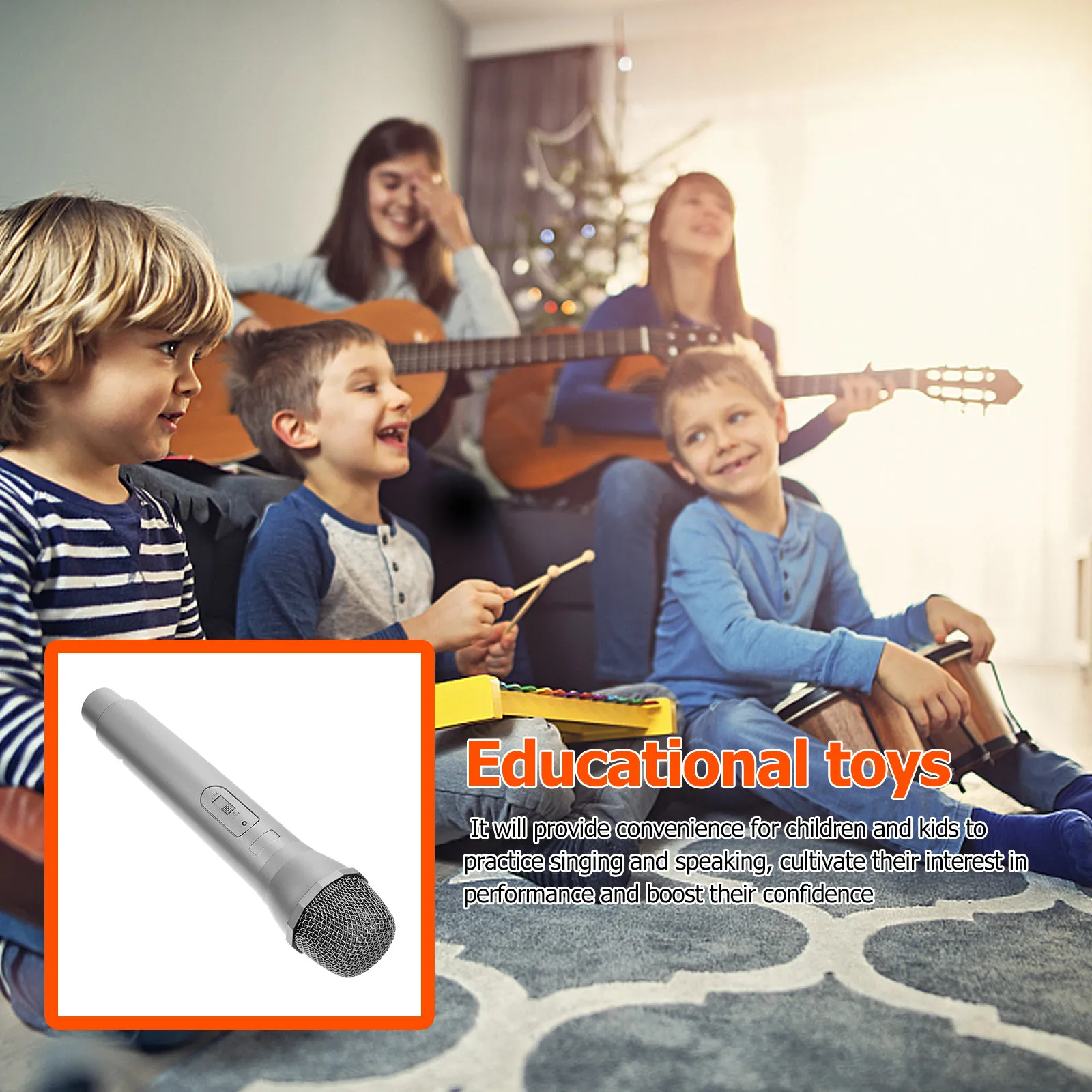 

Имитационный микрофон (1 шт.), пластиковый, для караоке, для ролевых игр, развивающий, веселый, легкий, для детских сценических выступлений и вечеринок