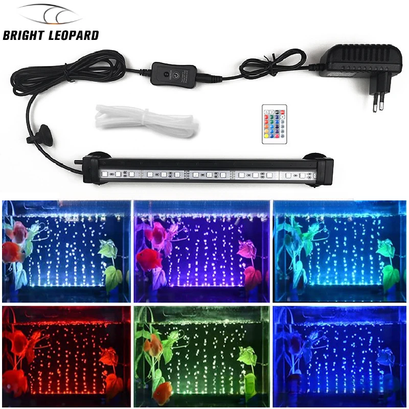 

IP68 Diving RGB Colorful Fish Tank Oxygenation Bubble Light Remote Control LED High Brightness Light Aquarium Aquarium Decorativ