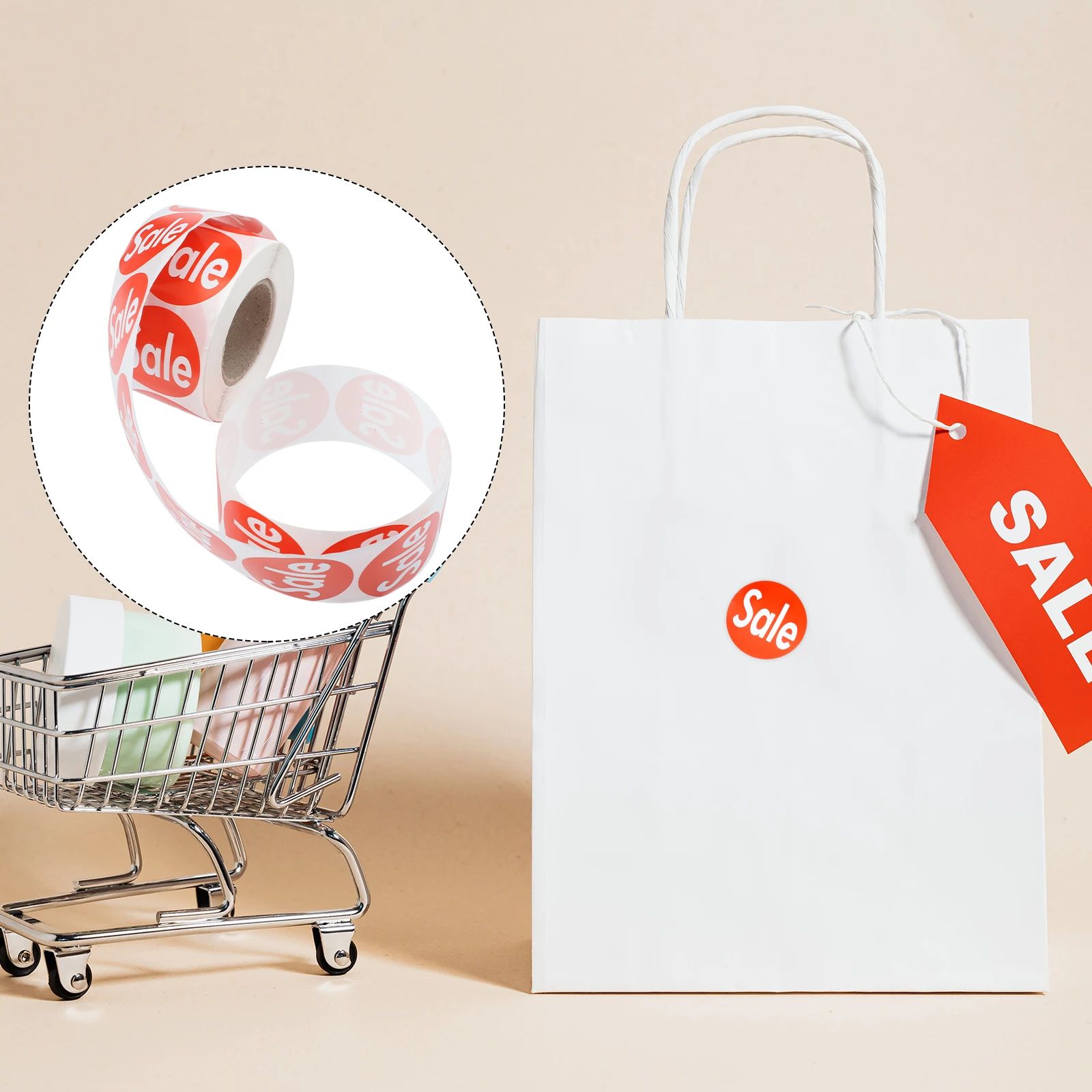 

2 Rolls Sales Tag Stickers Removable for Labels Printed Adhesive Marking Store Retail