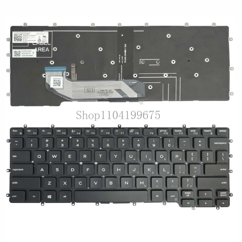 

Клавиатура для ноутбука Dell Latitude 9410 2-в-1 7400, черная, с подсветкой, США