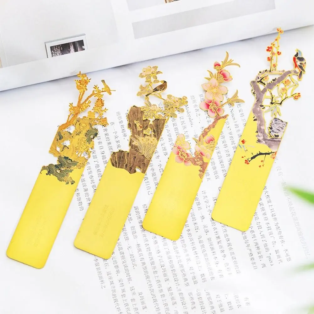 Marcapáginas de Metal Retro con borlas, marcapáginas de flores, estilo floral, Clip de libro para profesores