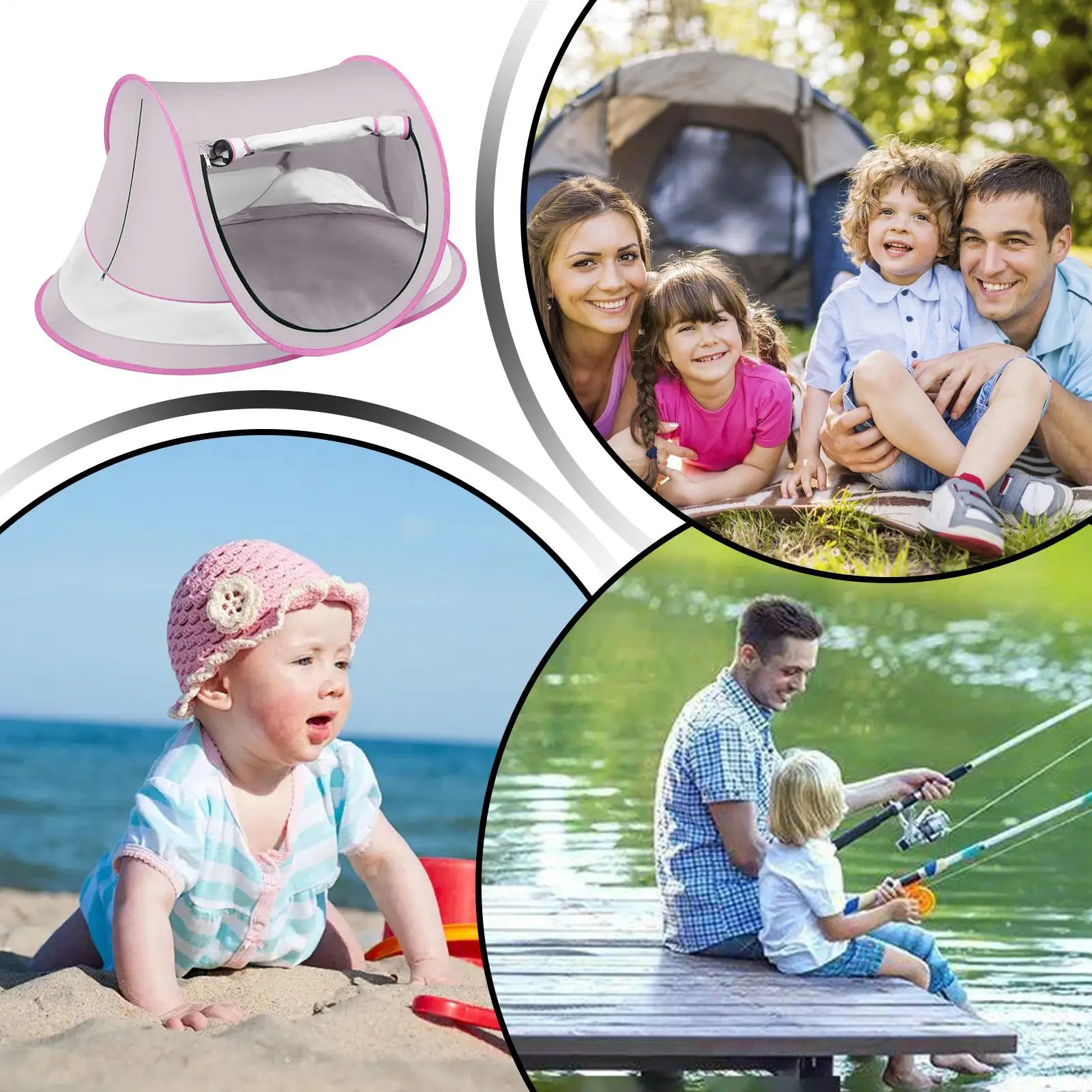 خيمة شمس للأطفال، مظلة للشاطئ، مظلة مقاومة للرمل، مظلة خارجية خفيفة الوزن للعب في الفناء الخلفي، نزهة، حديقة الإجازة في البحيرة