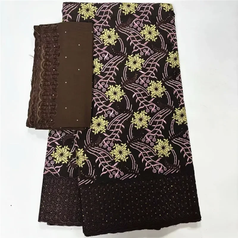 

7 yard With Scarf Swiss lace fabric Dry lace embroidery African 100% cotton fabrics Swiss voile lace Dubai style 12L8050701