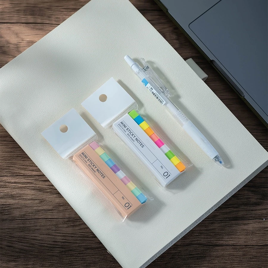 Mini Morandi Sticky Notes Set Fluorescent Index Stickers Memo Pad Self-Adhesive Label Stationery Office A7804