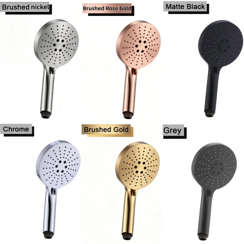 Brushed Gold ABS High Pressure Hand Shower Head with 1.5M Stainless Steel Hose Water Saving Handshower Shower Bracket Accessor