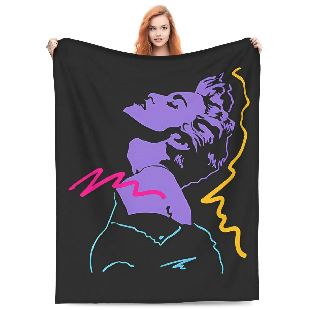 Madonna 80s Retro Style Blanket Flannel Sofa Throw Blanket Breathable for Couch Bedding Office Throws Bedspread Quilt