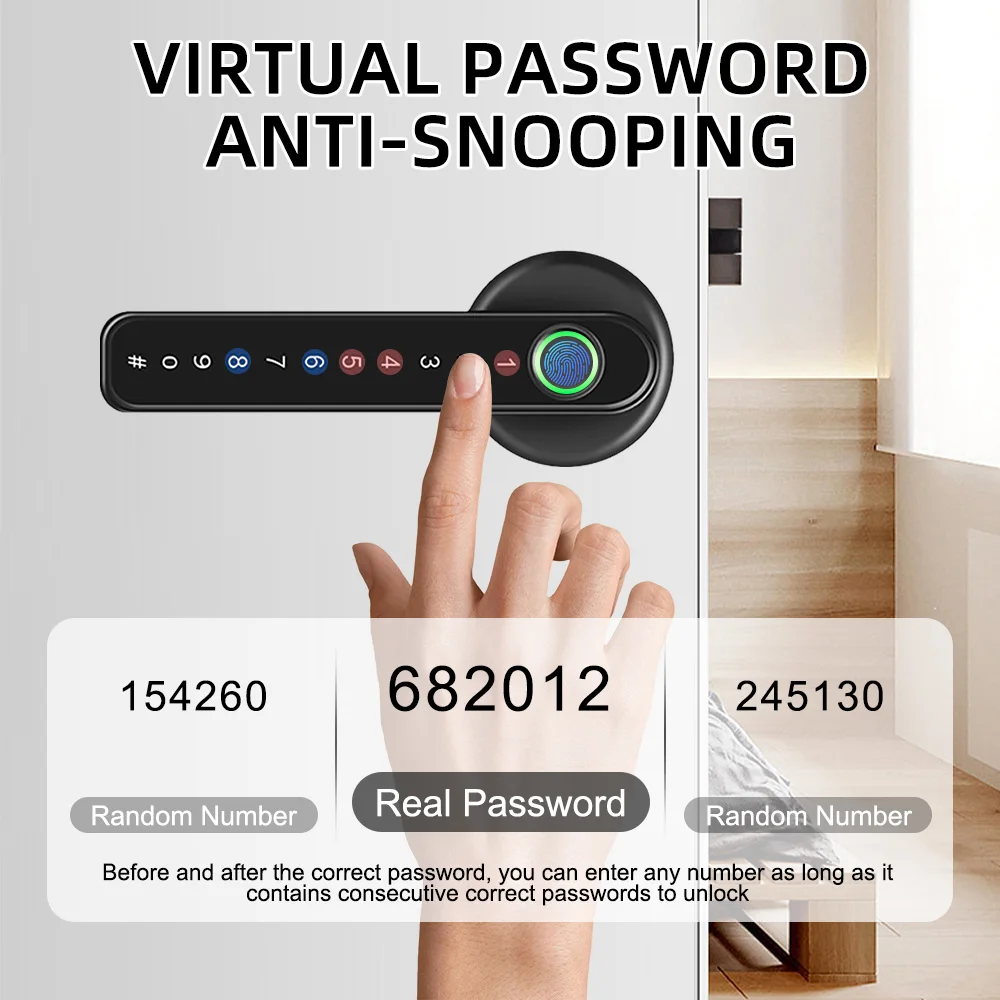 Aoresac intelligent fingerprint door lock with password keyboard biometric door lock APP remote control