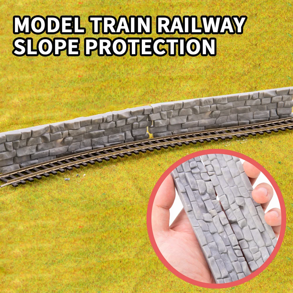 HO Scale 1:87 Miniature Slope Protection Stone Wall Model Building Train Railroad Scene Layout Diy Accessories for Diorama 1pc