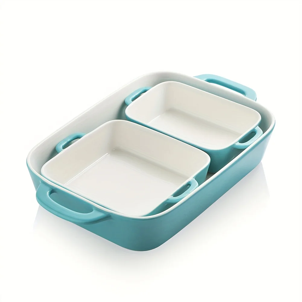 

Sweejar Ceramic Bakeware Set, Rectangular Baking Dish for Cooking, Kitchen, Cake Dinner, Banquet And Daily Use, 12.8 X 8.9 Inches Porcelain Baking Pans