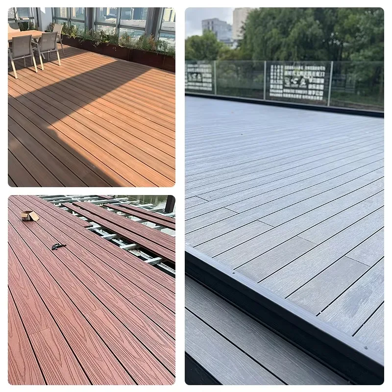 Customized size Composite Wood-Plastic Extrusion Decking-Waterproof & Eco-Friendly Outdoor Pool & Landscape Flooring DUAL LOCK T