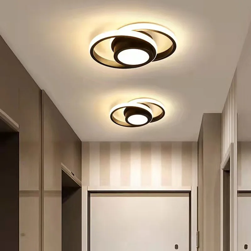 

Modern LED Ceiling Lights Minimalist Double Round Black White Lamp For Entryway Closet Cloakroom LED Ceiling Lighting Fixtures