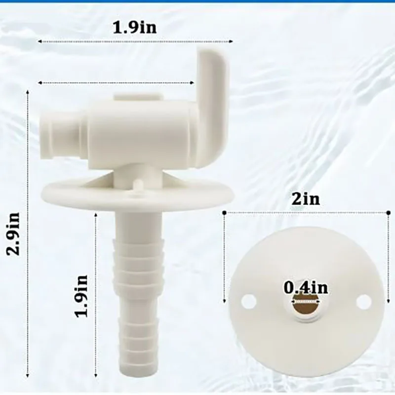 

3/8 Or 1/2 Inch White RV Water Tank Replacement Drain Valve Suitable For RVs Trailers Caravan Accessories