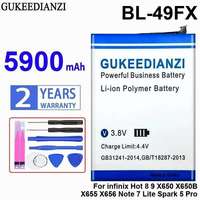 Mobile Phone Battery 5900mAh BL-49FX For Infinix Hot 8 9 X650 X650B X655 X656 Note 7 Lite Spark 5 Pro Long-Lasting