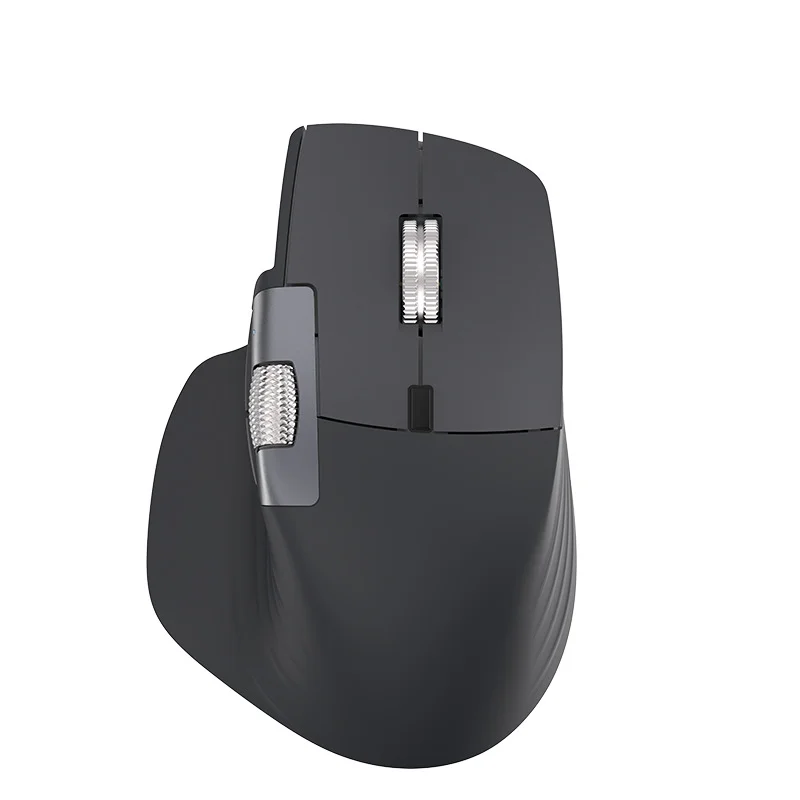Rapid Metal Wheel Mouse Ergonomics Design Double Roller Long Battery Life Tri-mode Connection Office Use Mause