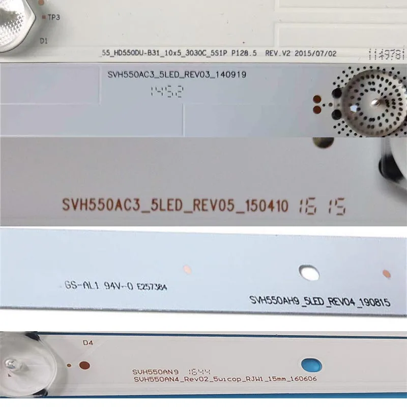 TV LED Array Bars SVH550AH9_5LED_REV04 Backlight Strip 55_HD550DU_B31_10X5_5S1P P128.5 REV.V2 Lanes SVH550AC3_5LED_REV03/REV05