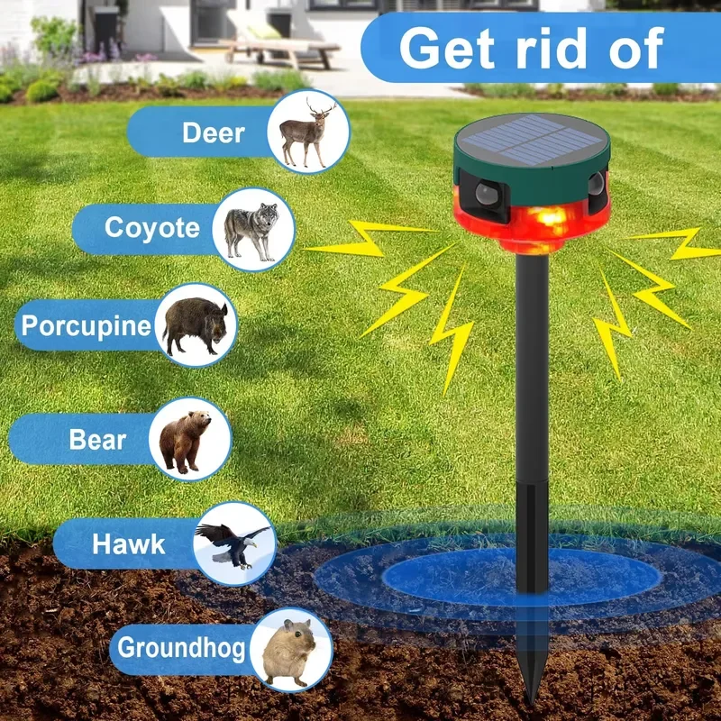 Wireless Outdoor Anti-Theft Motion High Decibel Stroboscopic Solar Sensor for Farms Solar Powered Alarm