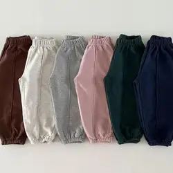 2025 Autunno Nuovo Bambino Pantaloni Larghi Per Bambini Pantaloni Casual Delle Ragazze Dei Ragazzi Solido Pantaloni Della Tuta Infantile Del Bambino Pantaloni Sportivi Abbigliamento Per Bambini