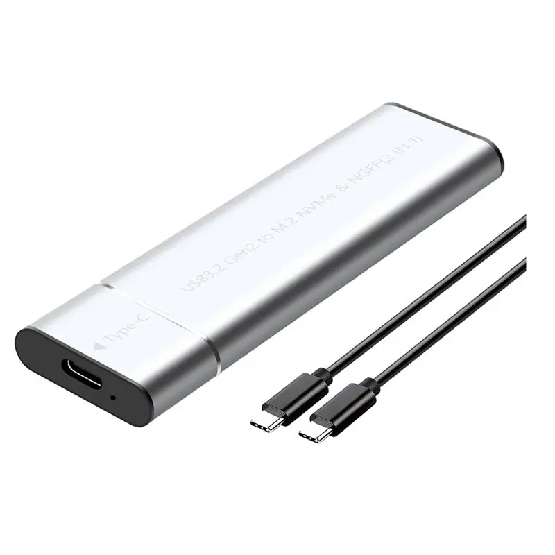 Leading-M.2 Nvme SATA SSD Enclosure Adapter Tool-Free USB 3.2 Gen2 20Gbps External Nvme To USB SATA M-Key / B+M Key