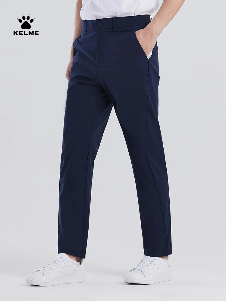 

Kelme Men's Woven Straight Trousers Black Business Trousers Outdoor Running Breathable Trousers Camping Hiking