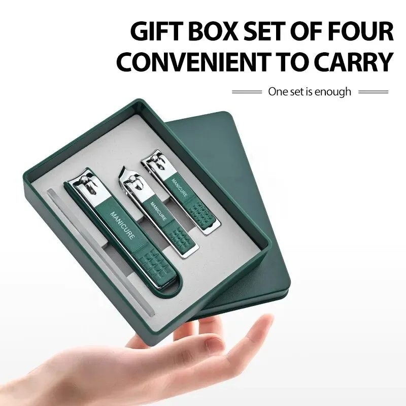 1/4Pcs Manicure Set with Leather Case Professional Foot and Face Care Tool Kits Stainless Steel Nail Clipper Sets Gift
