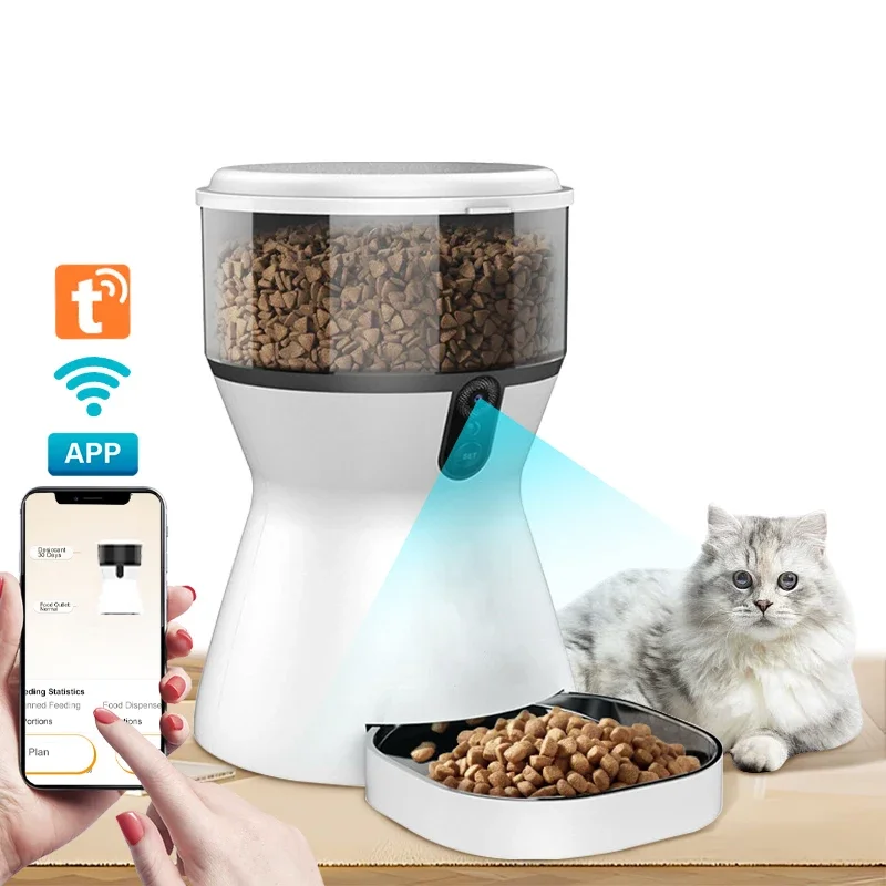 New Design App Control Pet Food Dispenser Smart Pet Feeder Wifi Cat Dog Food Automatic Pet Feeder With Camera